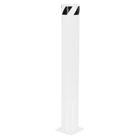 Vestil STEEL PIPE SAFETY BOLLARD 48"X6.5" WHITE BOL-48-6.5-WT